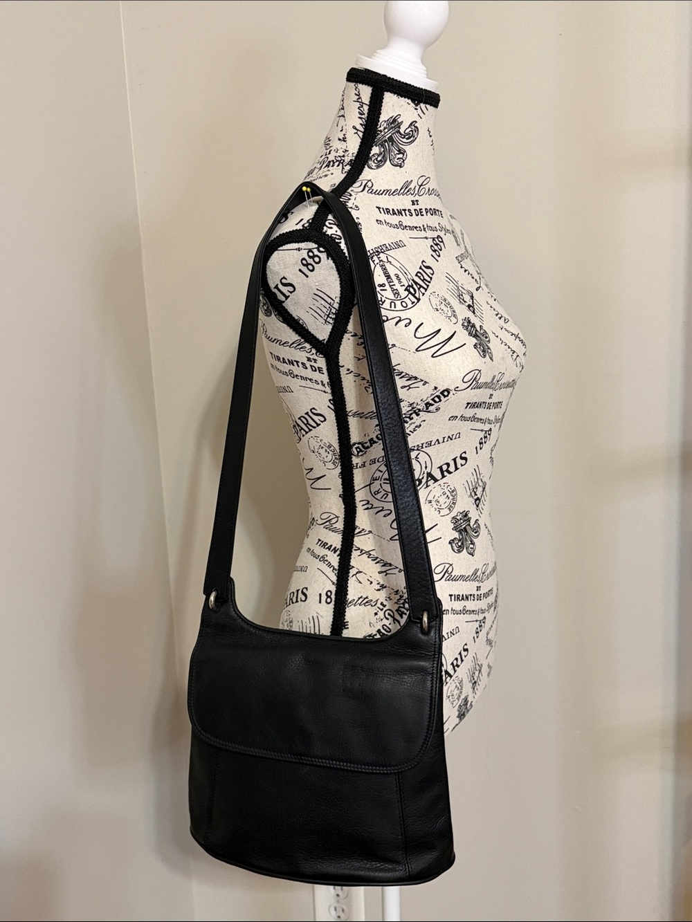 Vintage Rolfs Leather Black Shoulder Bag